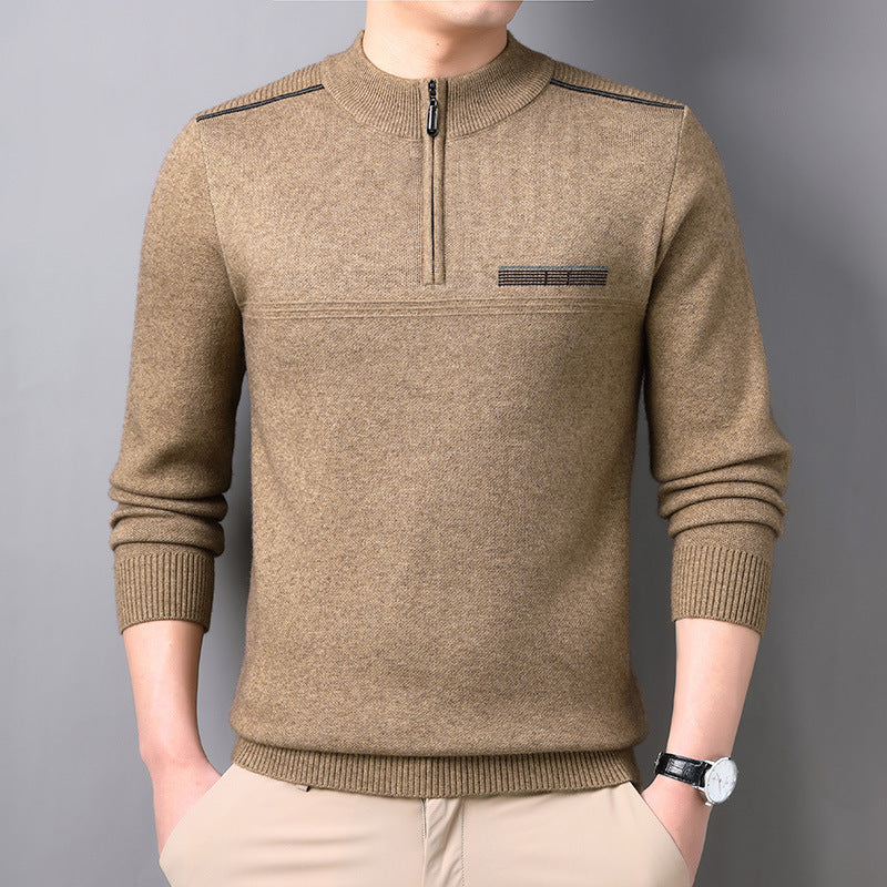 "Men's Zipper Half-Turtleneck Sweater"