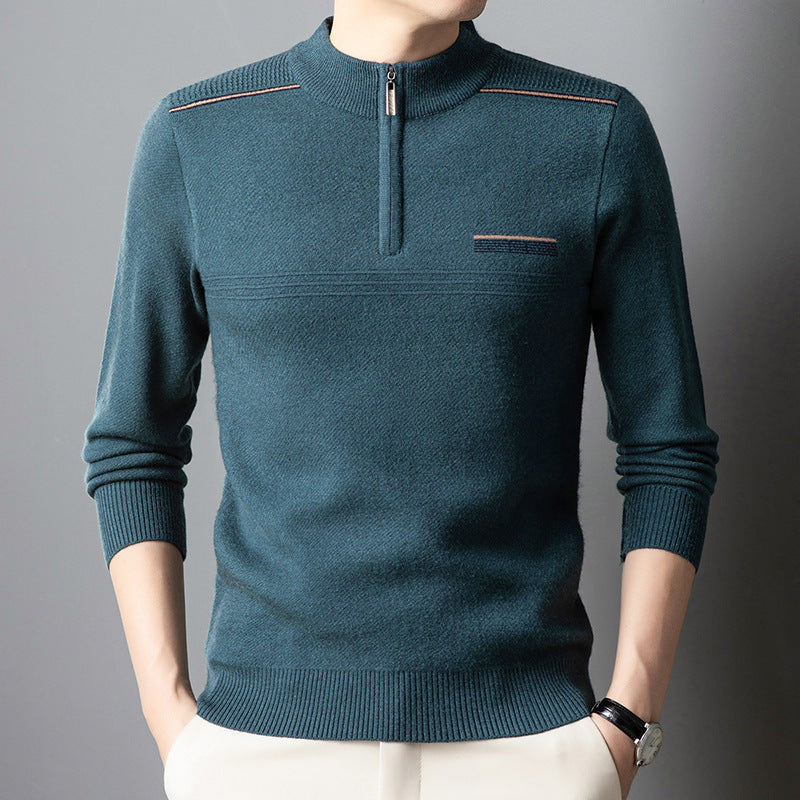 "Men's Zipper Half-Turtleneck Sweater"