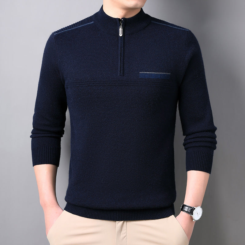 "Men's Zipper Half-Turtleneck Sweater"