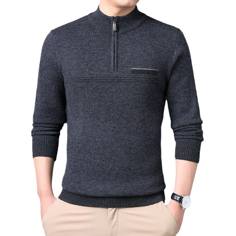 "Men's Zipper Half-Turtleneck Sweater"