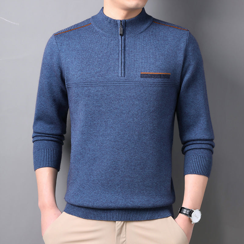 "Men's Zipper Half-Turtleneck Sweater"