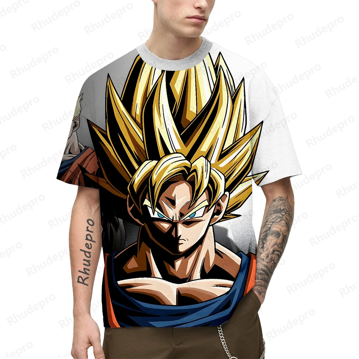 Men's Vegeta & Goku Cosplay T-Shirt, Streetwear Fashion (100-5XL)