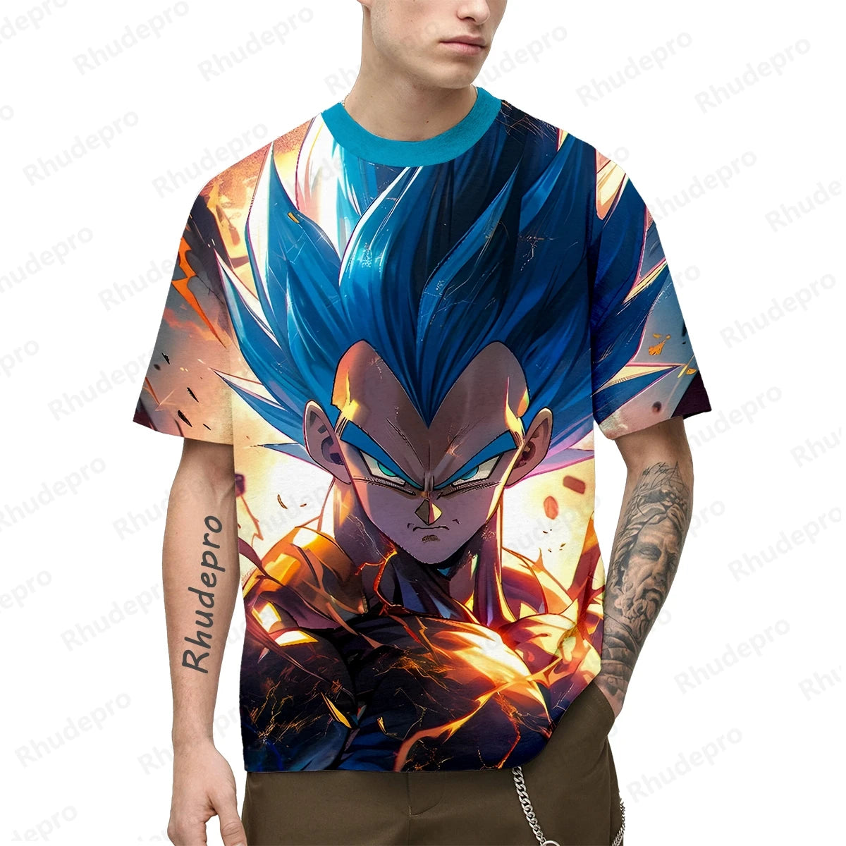 Men's Vegeta & Goku Cosplay T-Shirt, Streetwear Fashion (100-5XL)