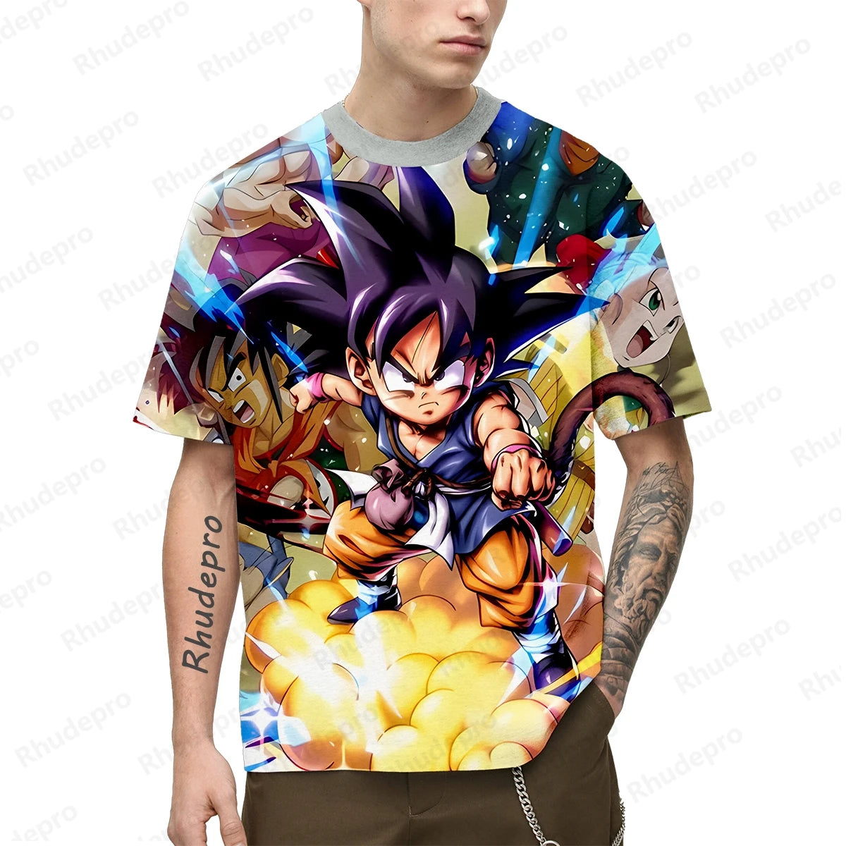 Men's Vegeta & Goku Cosplay T-Shirt, Streetwear Fashion (100-5XL)