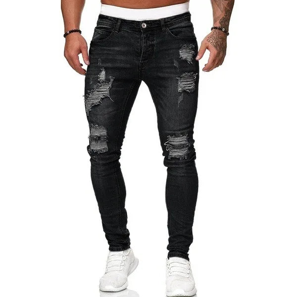 "Men's Ripped Skinny Jeans – Stretch Denim, Slim Fit, S-4XL"