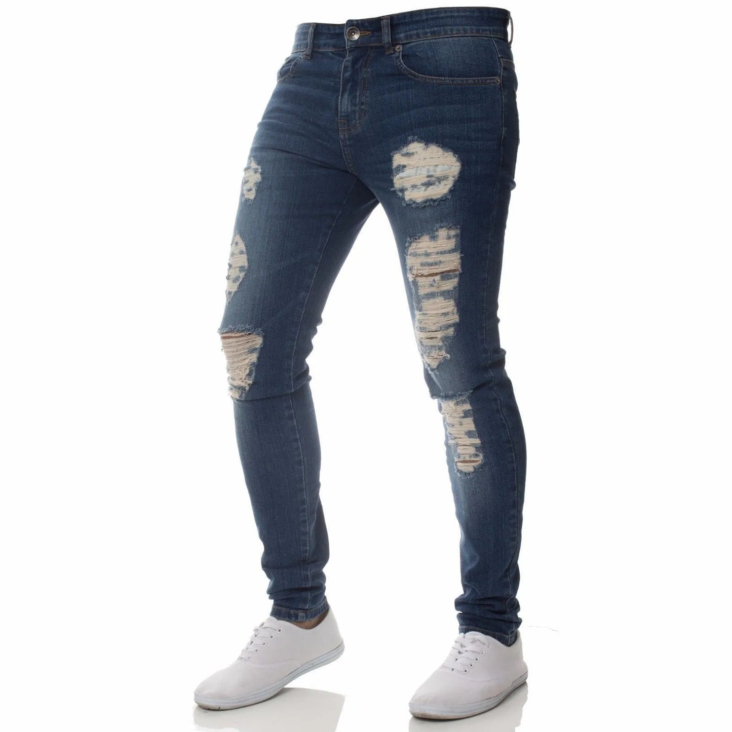 "Men's Ripped Skinny Jeans – Stretch Denim, Slim Fit, S-4XL"